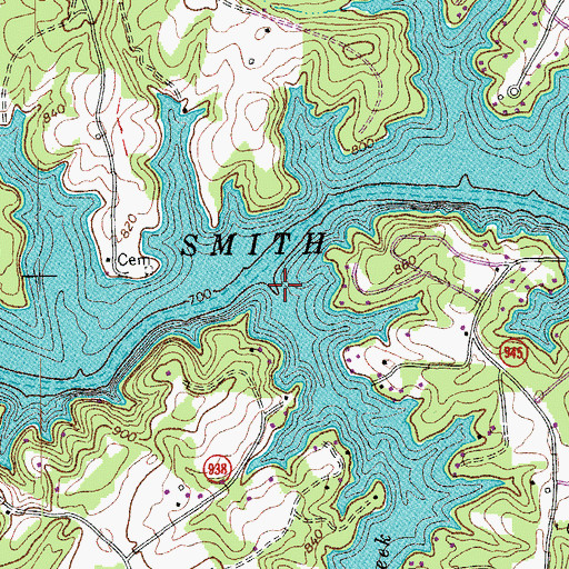 Topographic Map of Standiford Creek, VA