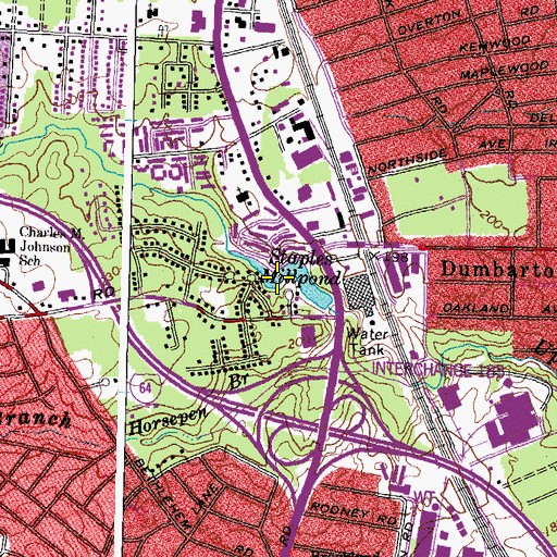 Topographic Map of Staples Millpond, VA