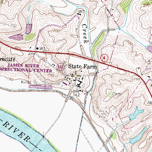 Topographic Map of State Farm, VA