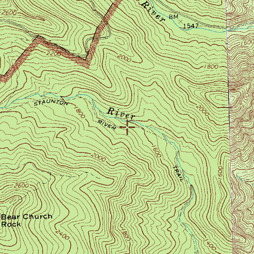 Topographic Map of Staunton River Trail, VA