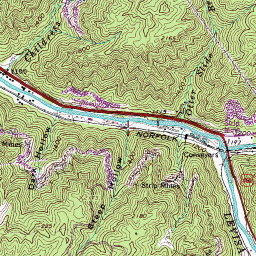 Topographic Map of Steep Hollow, VA