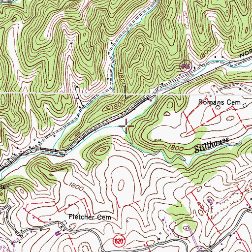 Topographic Map of Stillhouse Branch, VA