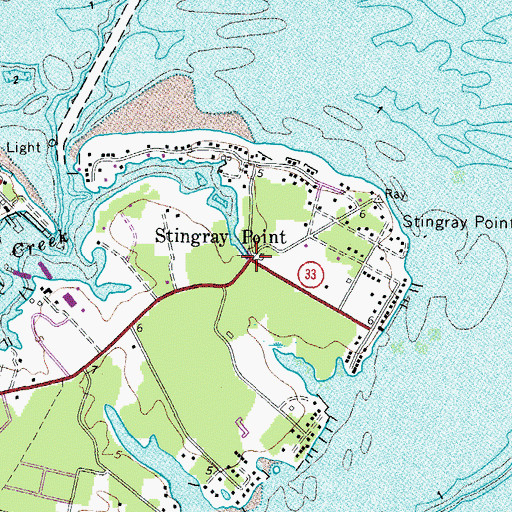 Topographic Map of Stingray Point, VA