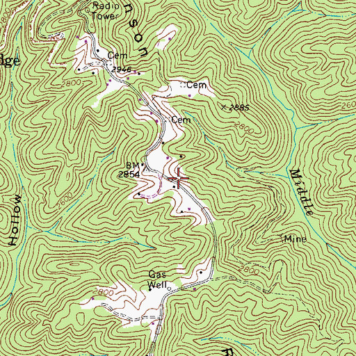 Topographic Map of Stinson Ridge, VA