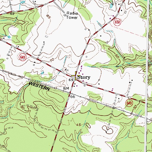 Topographic Map of Story, VA