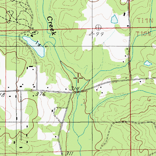 Topographic Map of Beaver Creek, AL