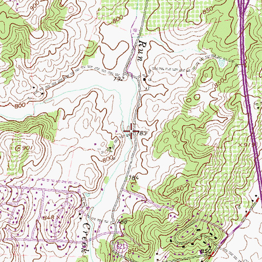 Topographic Map of Stribling Run, VA