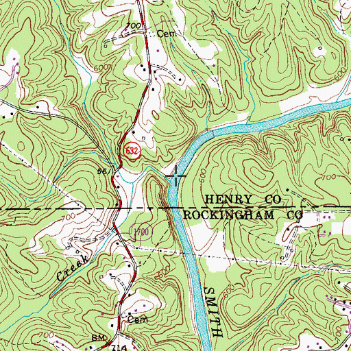 Topographic Map of Stuart Creek, VA