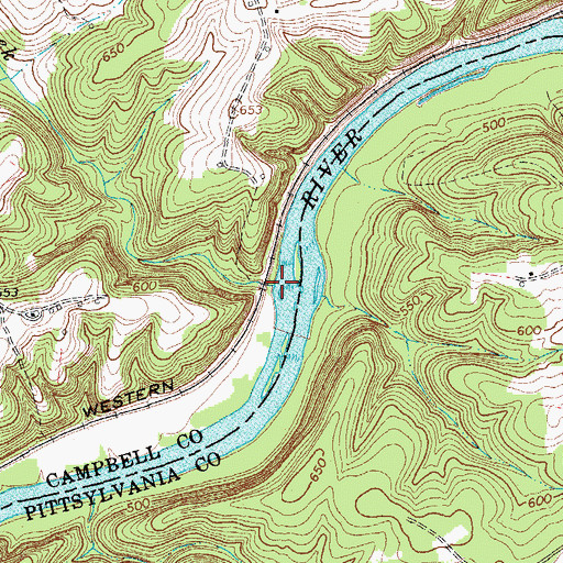 Topographic Map of Swan Creek, VA