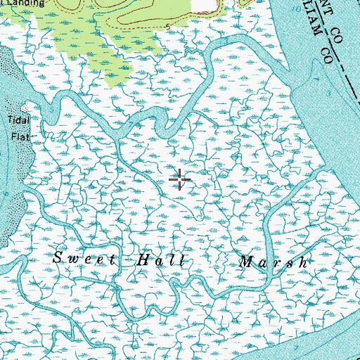 Topographic Map of Sweet Hall Marsh, VA