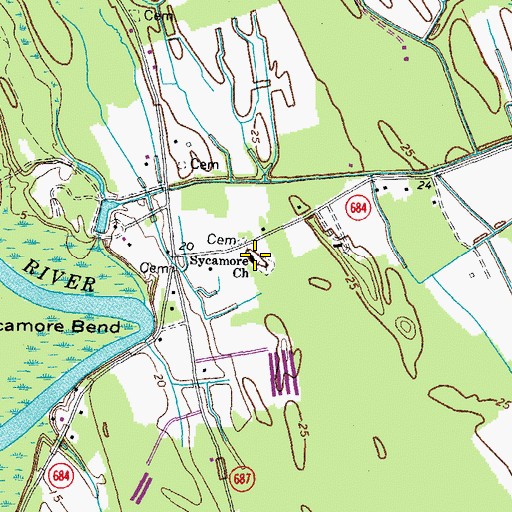 Topographic Map of Sycamore Church, VA