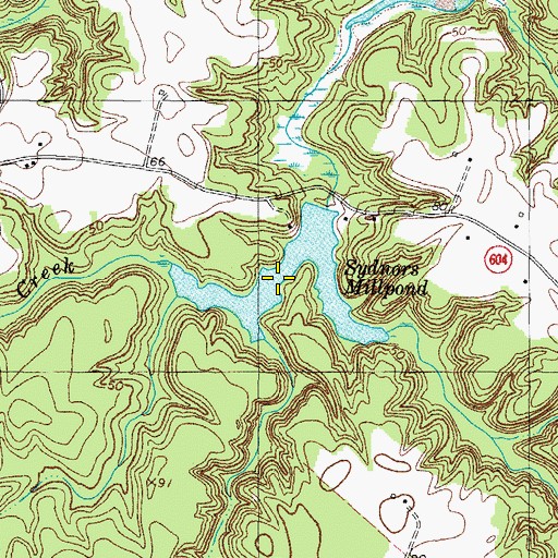 Topographic Map of Sydnors Millpond, VA