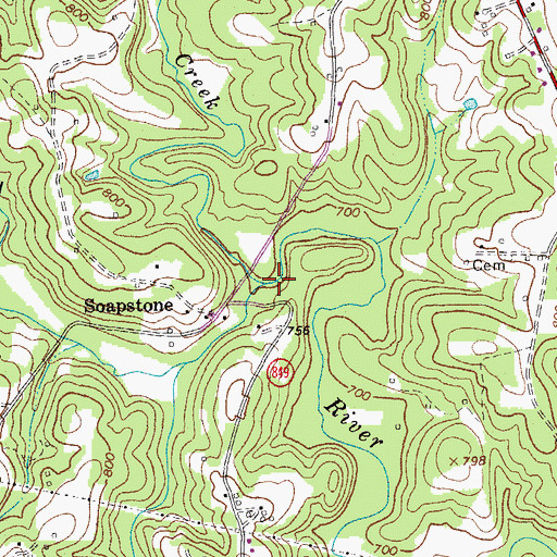 Topographic Map of Tanyard Creek, VA