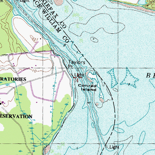Topographic Map of Taylors Point, VA