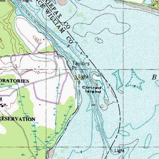 Topographic Map of Taylors Point, VA