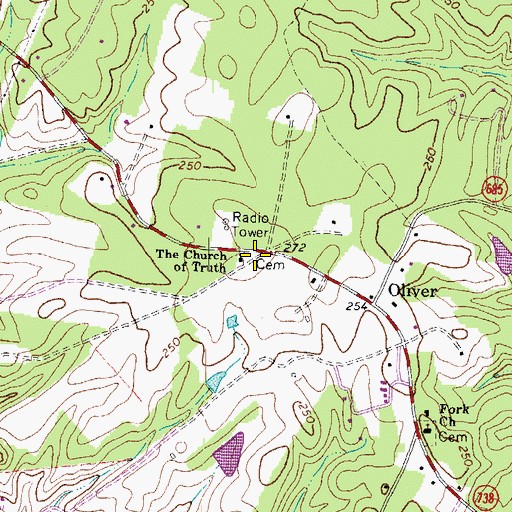 Topographic Map of The Church of Truth, VA