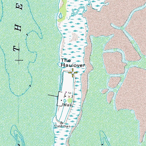 Topographic Map of The Haulover, VA
