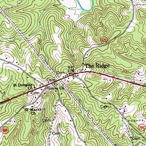 Topographic Map of The Ridge, VA