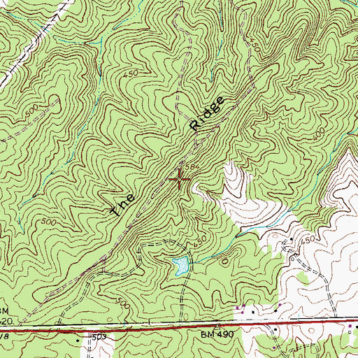 Topographic Map of The Ridge, VA