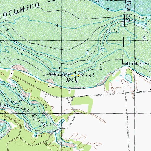 Topographic Map of Thicket Point Bay, VA