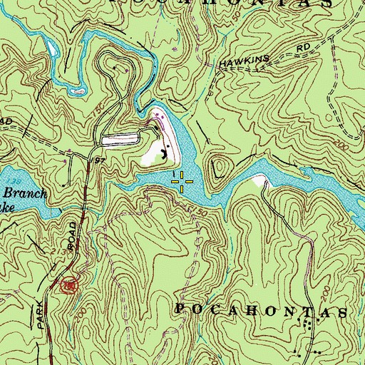 Topographic Map of Third Branch, VA