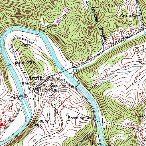 Topographic Map of Thompson Creek, VA