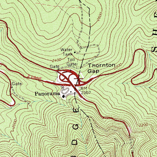 Topographic Map of Thornton Gap, VA