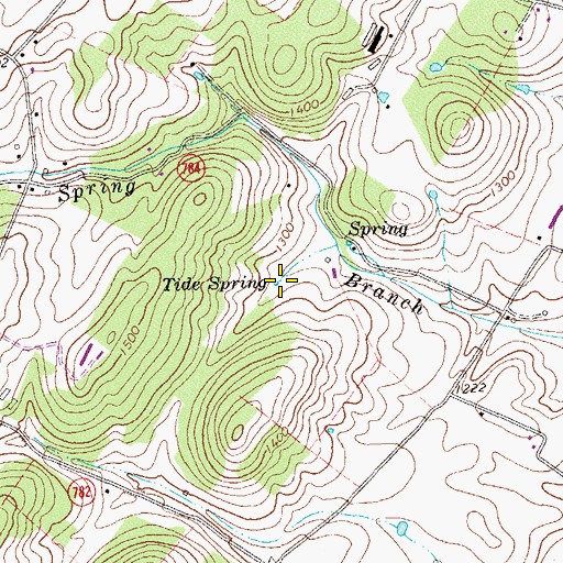 Topographic Map of Tide Spring, VA