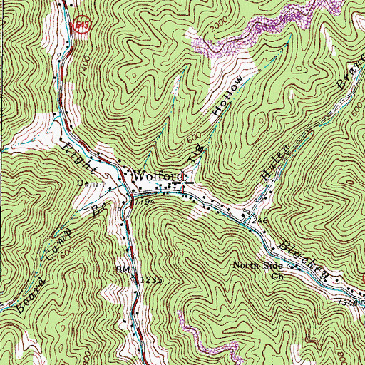 Topographic Map of Tig Hollow, VA