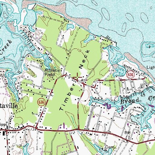Topographic Map of Timber Neck, VA