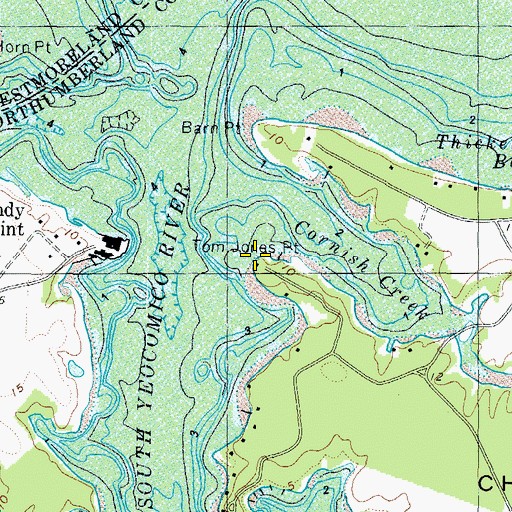 Topographic Map of Tom Jones Point, VA