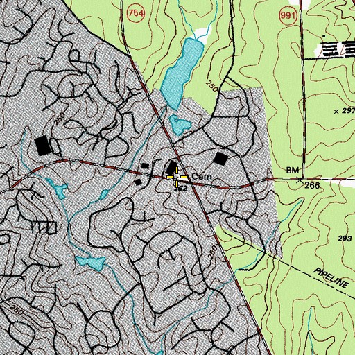 Topographic Map of Tomahawk Cemetery, VA