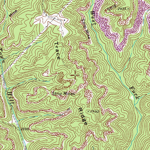 Topographic Map of Trace Ridge, VA