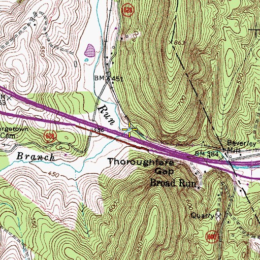Topographic Map of Trapp Branch, VA