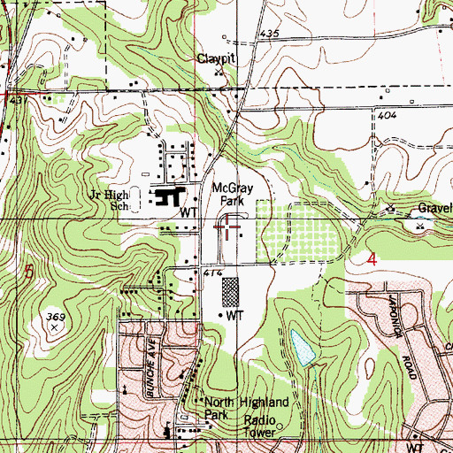 Topographic Map of McGray Park, AL
