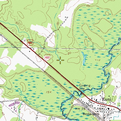 Topographic Map of Tucker Swamp, VA