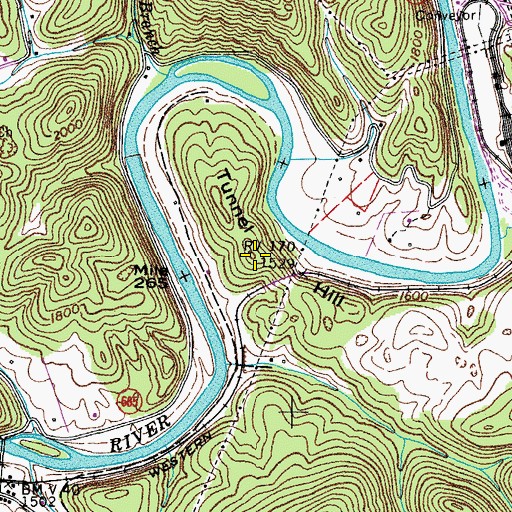 Topographic Map of Tunnel Hill, VA