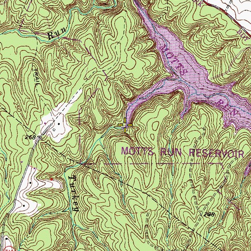 Topographic Map of Turkey Run, VA