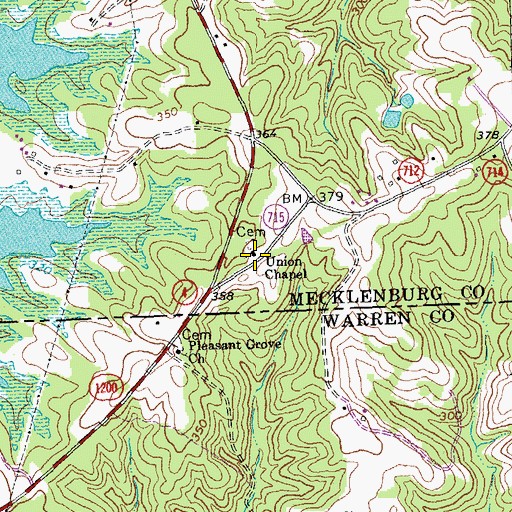 Topographic Map of Union Chapel, VA