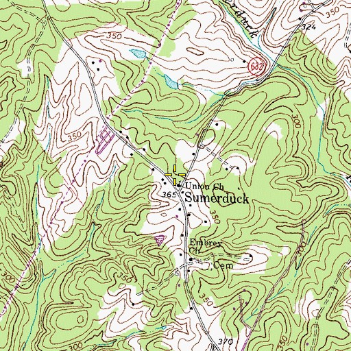 Topographic Map of Union Church, VA