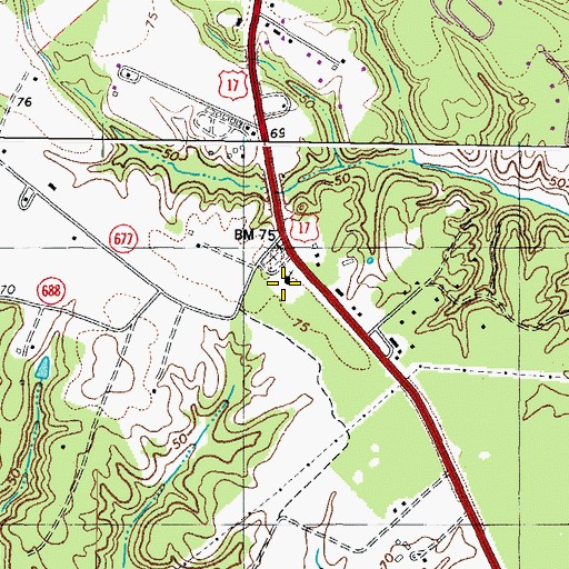 Topographic Map of Union Prospect Church, VA