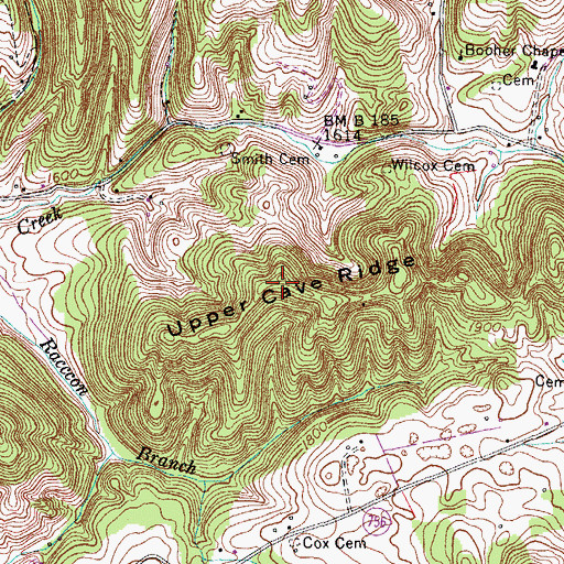 Topographic Map of Upper Cave Ridge, VA