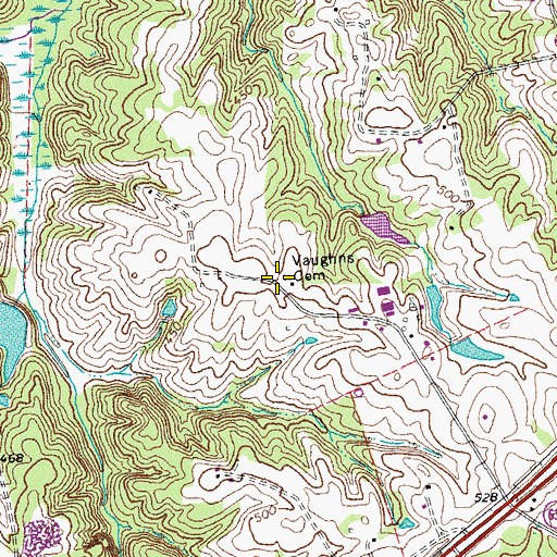 Topographic Map of Vaughns Cemetery, VA