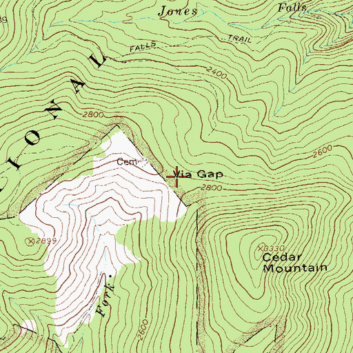 Topographic Map of Via Gap, VA