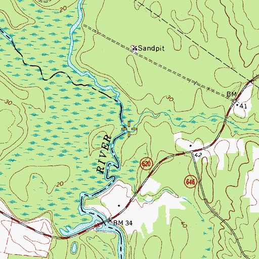 Topographic Map of Villines Swamp, VA