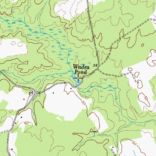 Topographic Map of Wades Pond, VA
