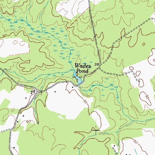 Topographic Map of Wades Pond, VA