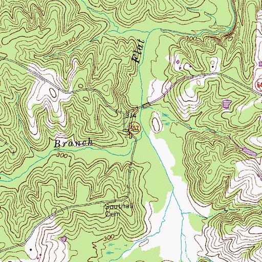 Topographic Map of Walnut Branch, VA