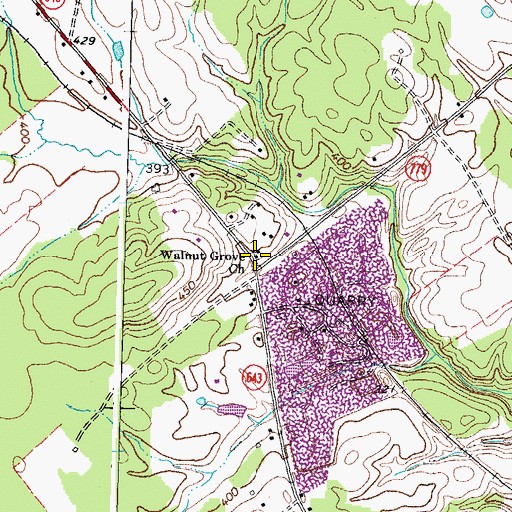 Topographic Map of Walnut Grove Church, VA