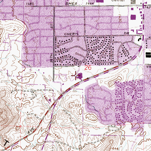 Topographic Map of Mercury Mine Elementary School, AZ